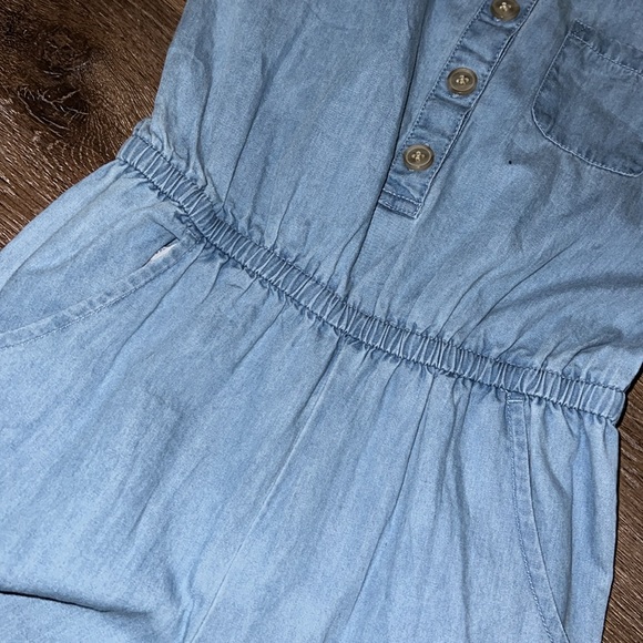Cat & Jack S 6/6x soft denim chambray romper pantsuit. VGUC. - Picture 2 of 3